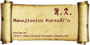 Manojlovics Kurszán névjegykártya